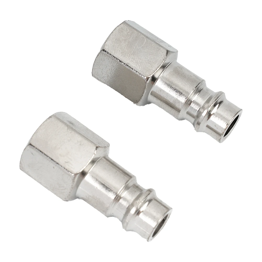 2Pcs Euro Type Air Line Hose Compressor Fitting Coupling Connector Quick Release 1/4'' Thread Air Line Hose Connector