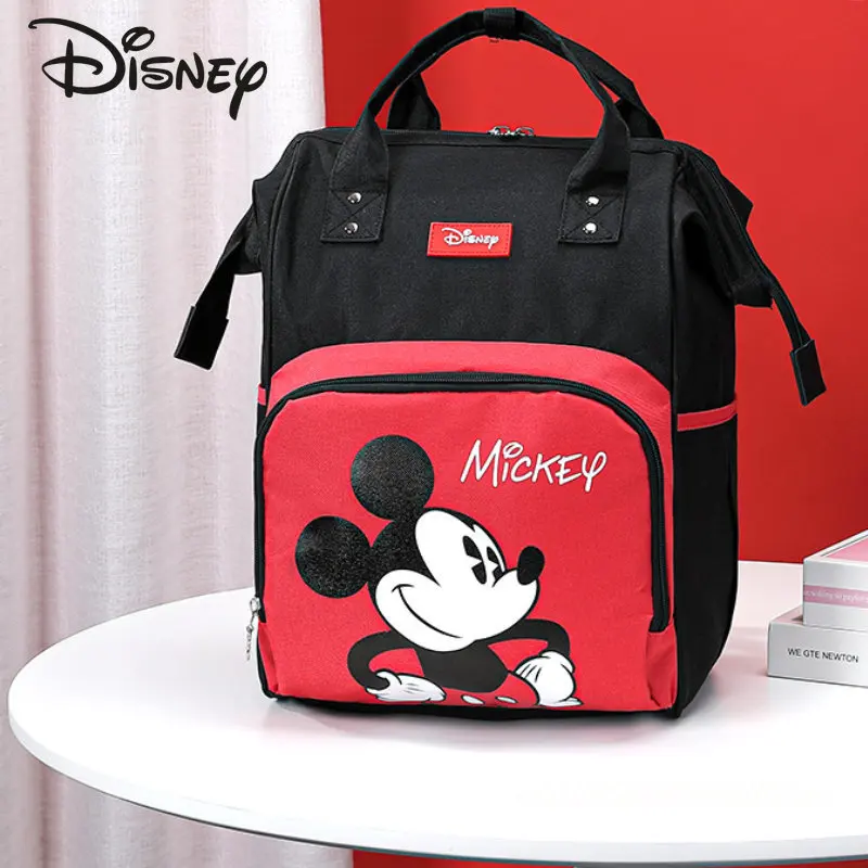 Disney Strawberry Bear 2023 Fashion Mommy Bag Cartoon Large Capacity Baby Item Storage Bag Lightweight Multifunctional Backpack