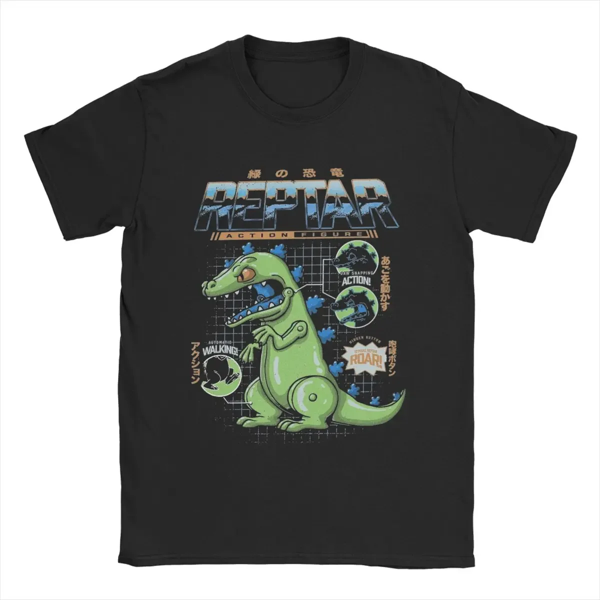 Novelty Rugrat Reptar Schematic T-Shirt Men Crew Neck Pure Cotton T Shirts Short Sleeve Tees Adult Clothing