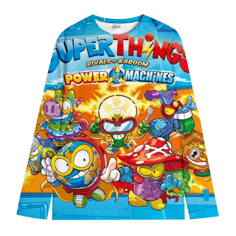 Kids SuperThings O-Neck Sweatshirts Cartoon 3D Printing Tops Boys Girls Long Sleeve Autumn Casual Pullover Children's Clothing