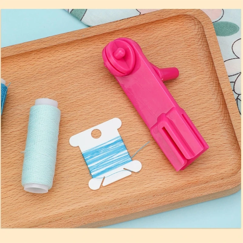 

ABS Thread Organizers Manual Crank Thread Winder Portable Hand Operated Thread Spinner For Stitching Embroidery Craft