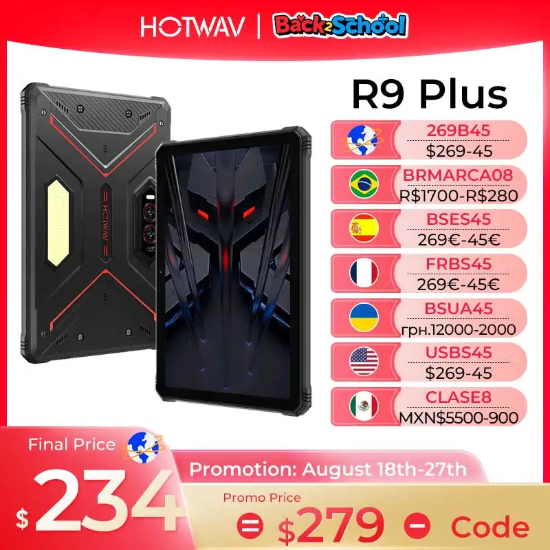 Новый прочный планшет HOTWAV R9 Plus