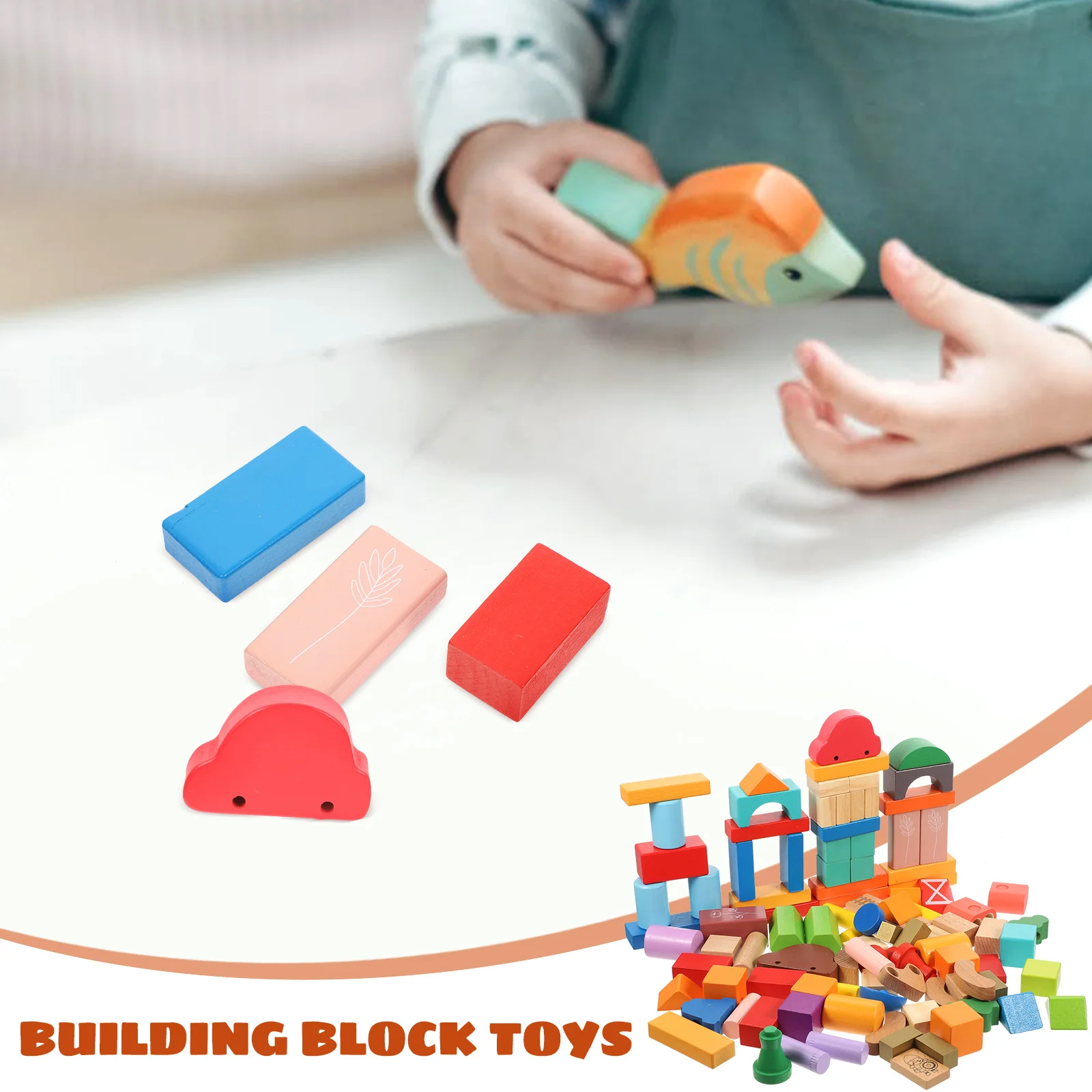 100 pezzi di blocchi educativi per bambini piccoli blocchi geometrici creativi per bambini apprendimento in età prescolare grande in legno