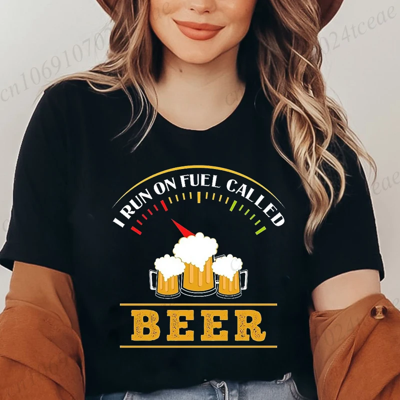 Nuove donne di moda T-shirt pullover vestiti oversize divertente birra potabile T-shirt stampata casual manica corta coppie T-shirt top
