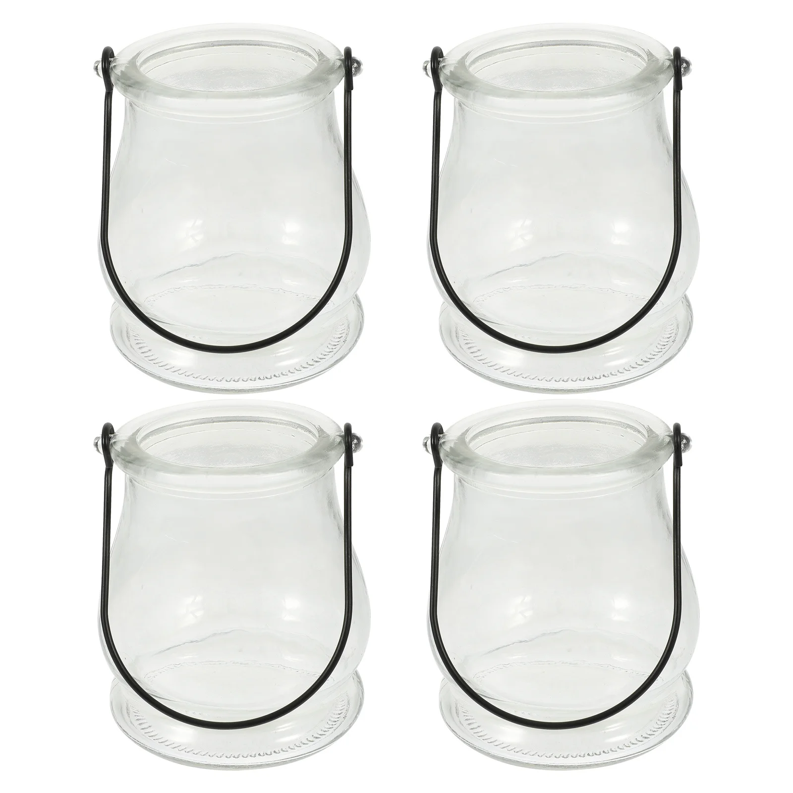 

4 Pcs Vase for Flowers Glass Hanging Tealight Holder Pot Hydroponic Transparent