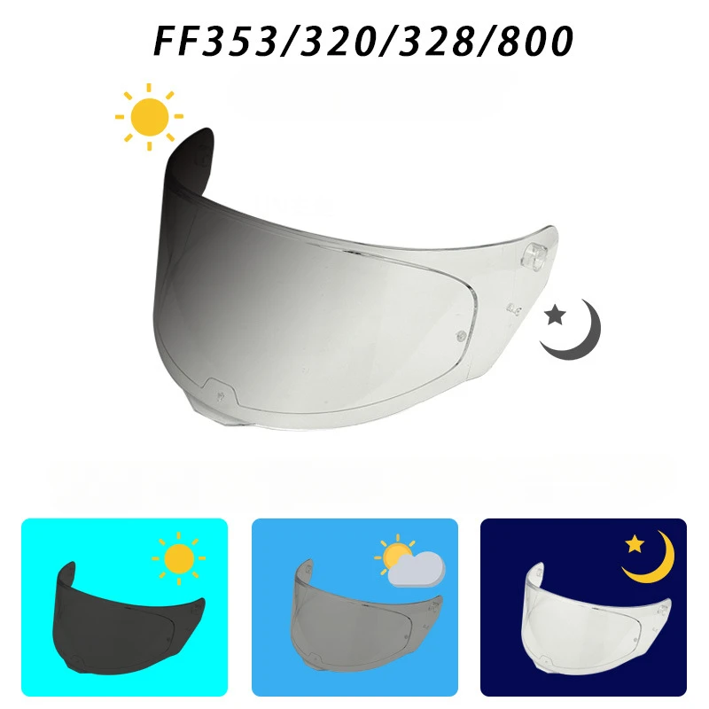 Photochromic Shield Visor Lenses for LS2 FF320 Stream FF353 Rapid FF328 FF800 Motorcycle Helmet Replace Extra Lens