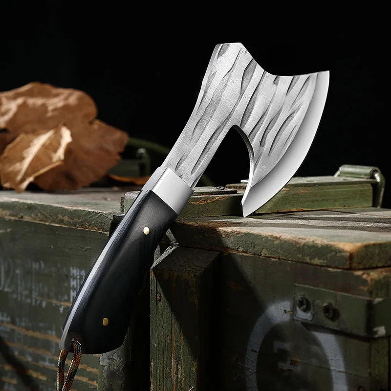 Survival Hunting Tomahawk Axes Hatchet Camping Hand Fire Stainless Steel Axe Boning Knife For Chopping Meat Bones Outdoor Tools