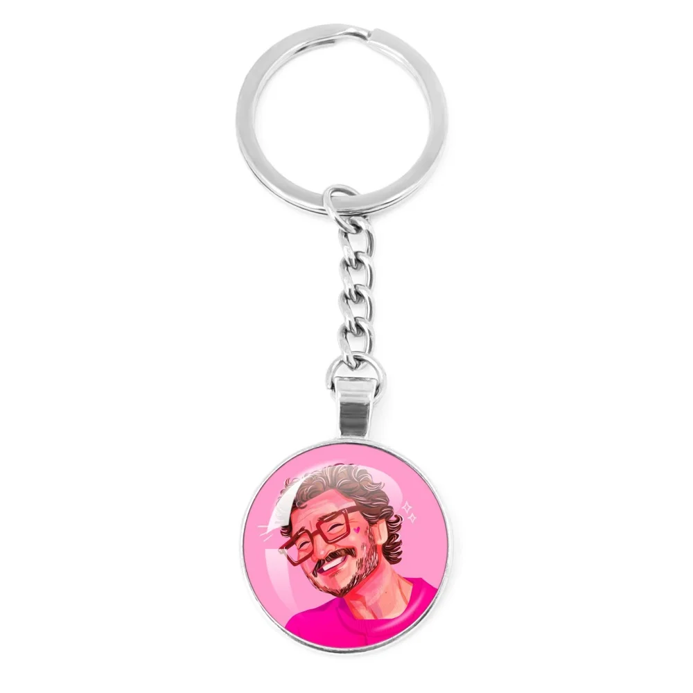 أنا أحب بيدرو باسكال مضحك ميمي المفاتيح الزجاج قلادة ميدالية مفاتيح معدنية حلية اكسسوارات هدية سلاسل المفاتيح مجوهرات المشجعين الهدايا #2