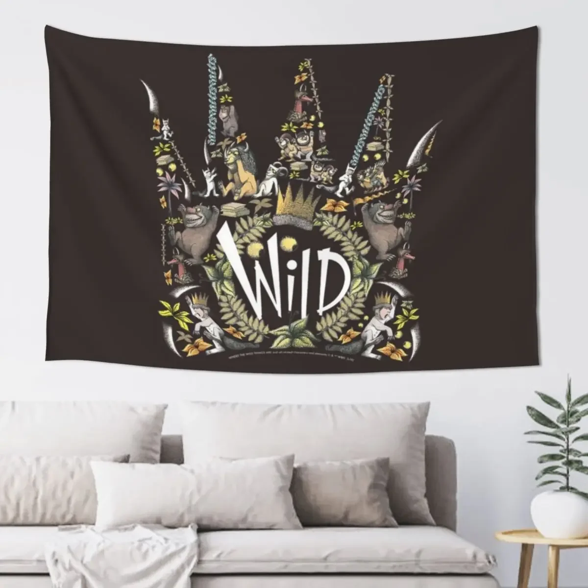 

Wild Things Crown Collage Graphic Tapestry Living Room Decoration Bedroom Decoration Tapestry