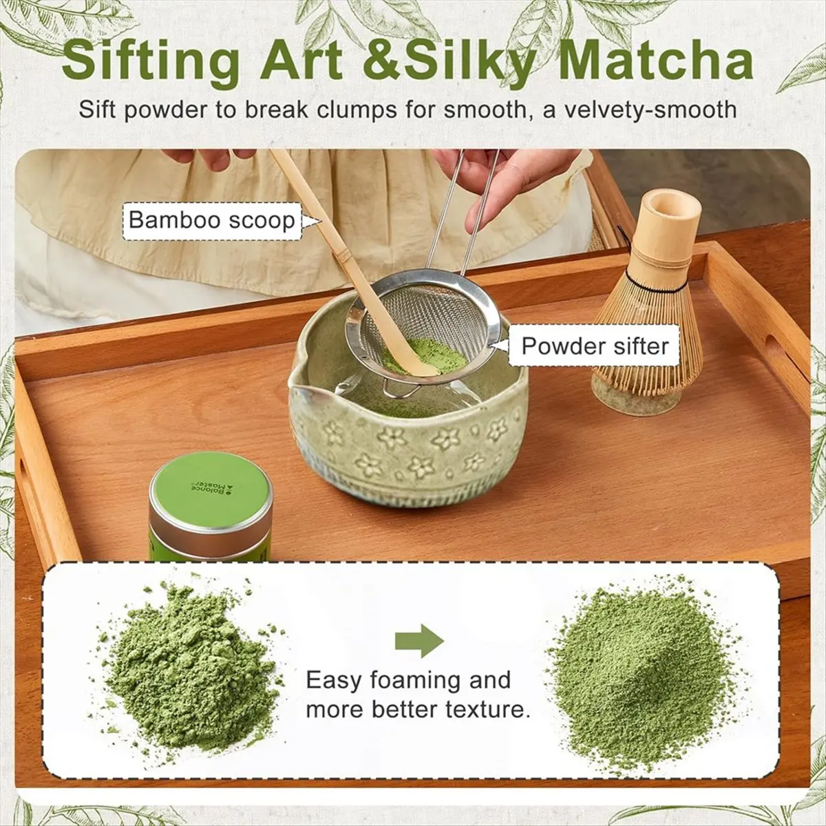 5Pcs Matcha Whisk Set, 18OZ Bowl with Spout, Japanese Ceremony Matcha Whisks Kit, Gift for Matcha Lovers Beginner
