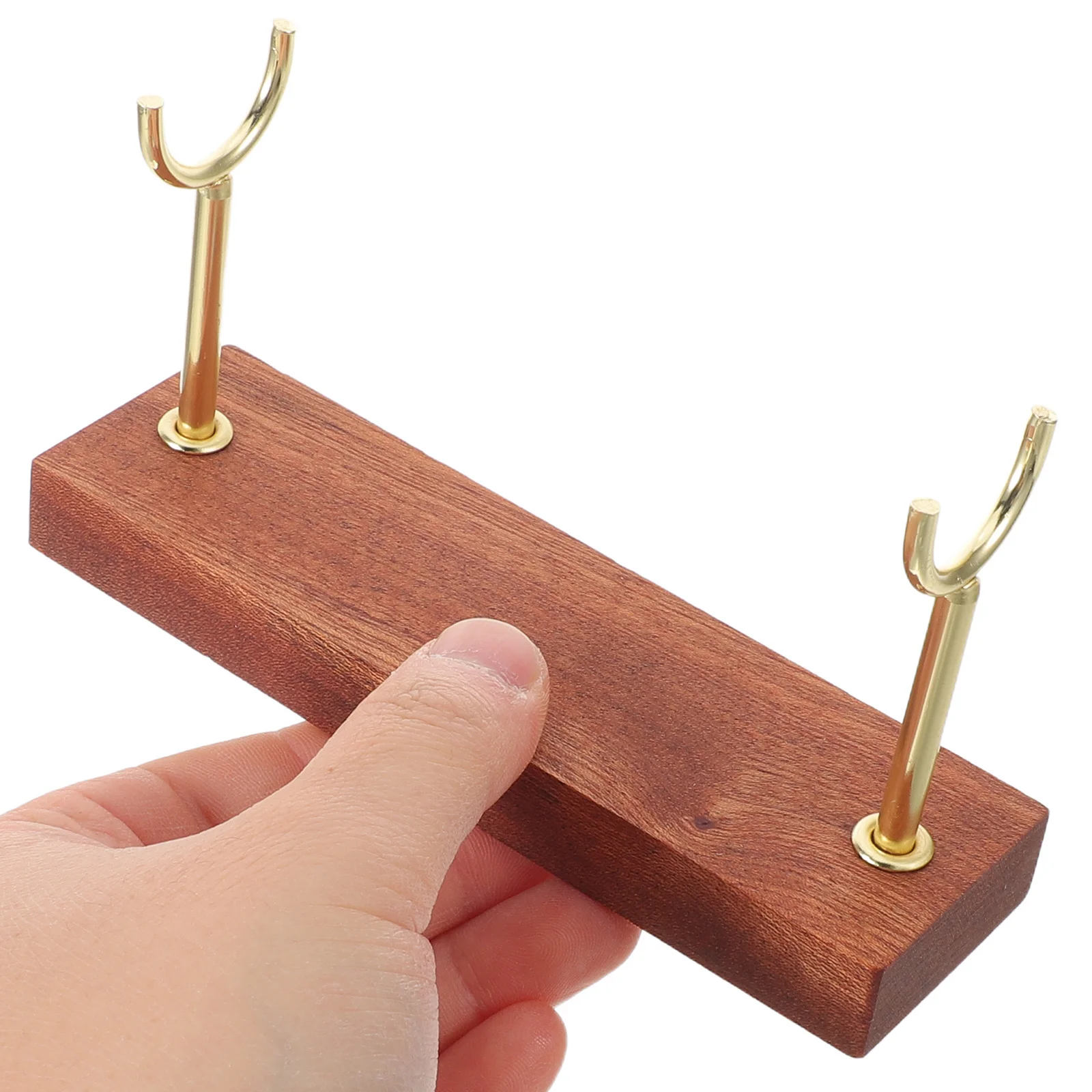 

Tabletop Jewelry Stand 5.3x2.9x1.6 Inches Wood Base Arc Holder for Bracelets Watches Bangles Selenite Crystal