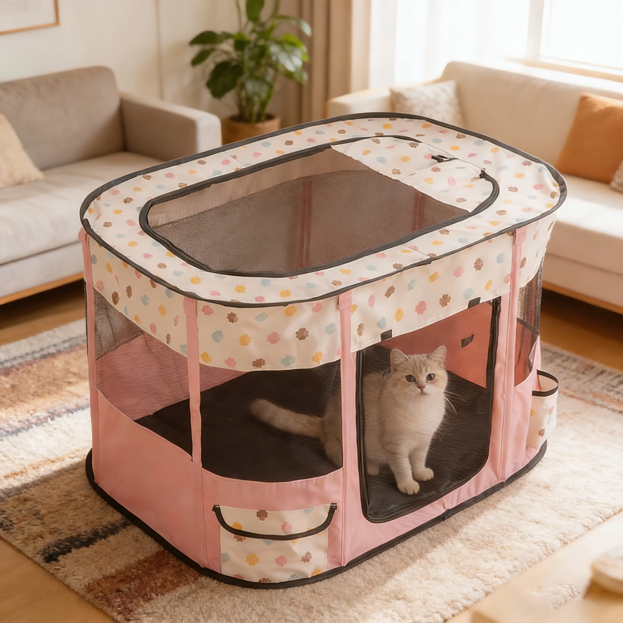 Collapsible Pet Enclosure Safe Birthing Tent For Cats Dogs Whelping Room Bed For Puppies Kittens Birthing Nursing Privacy Area