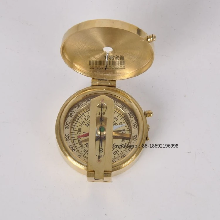 India Imported Nordic Light Luxury Brass Portable Compass Compass Outdoor Mountaineering Adventure Compass Gift Ornament
