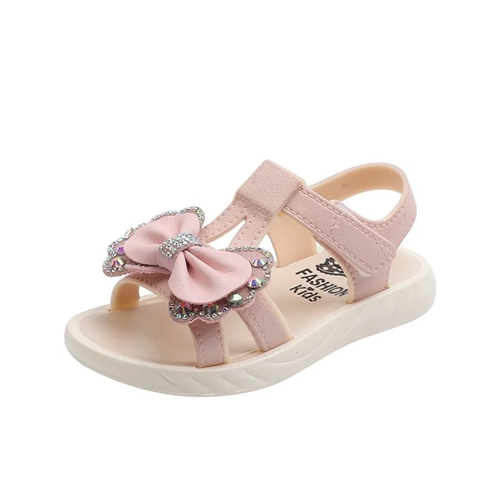 2023 verão meninas sandálias cor-de-rosa da criança do bebê moda princesa menina sapatos crianças dedo do pé aberto antiderrapante sandálias de praia sapatos casuais