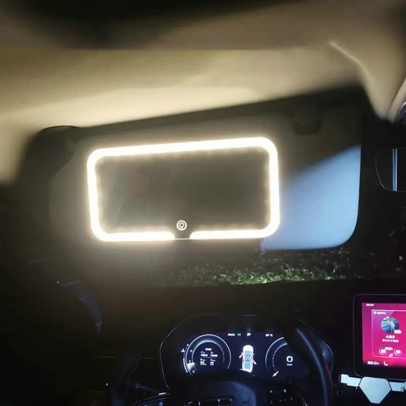 HD Mirror Car LEDMakeup Mirror Three Gear Adjustment Sun Visor Vanity Mirror Dimmable Touchscreen Auto Vanity Mirror ﻿