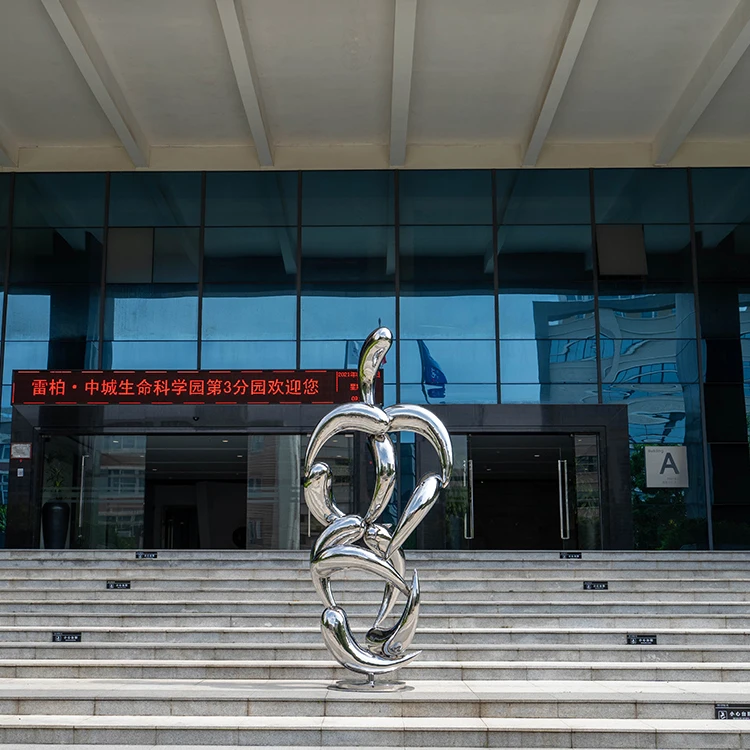#￥Custom Outdoor Garden Decoration Famous Modern Style Metal Crafts 304 316 Stainless Steel Abstract Fish Sculpture
