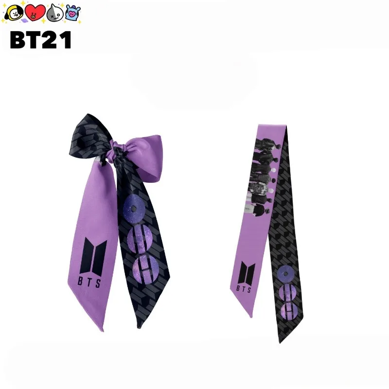 Hot BT21 Cute Merchandise Support Ribbon Scarf, Creative and Personalized Hair Tie Wrist Scarf, High-appearance-value Small Gift