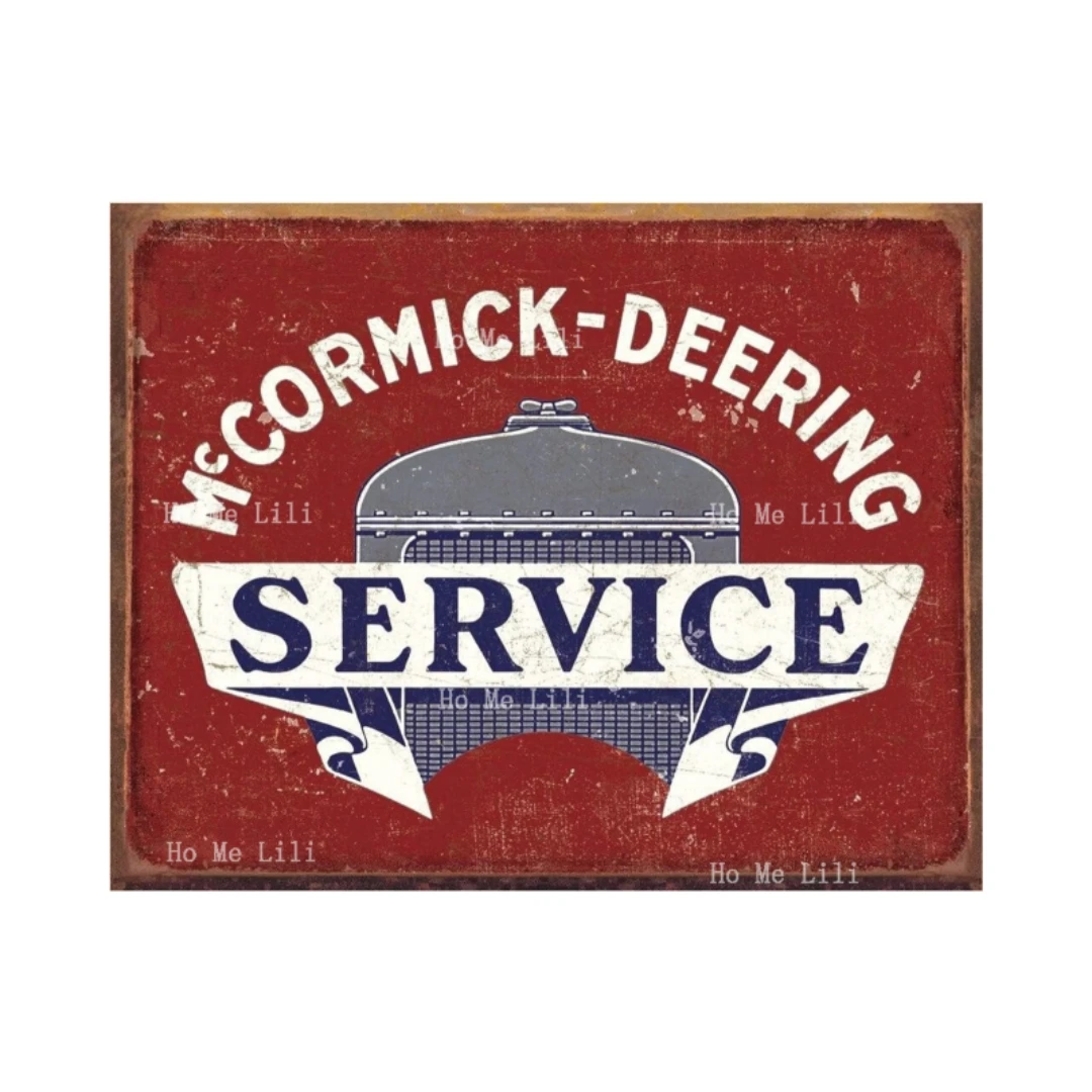 Desperate Enterprises Mccormick Deering Service Tin Sign Nostalgic Vintage Metal Wall Decor Man Cave