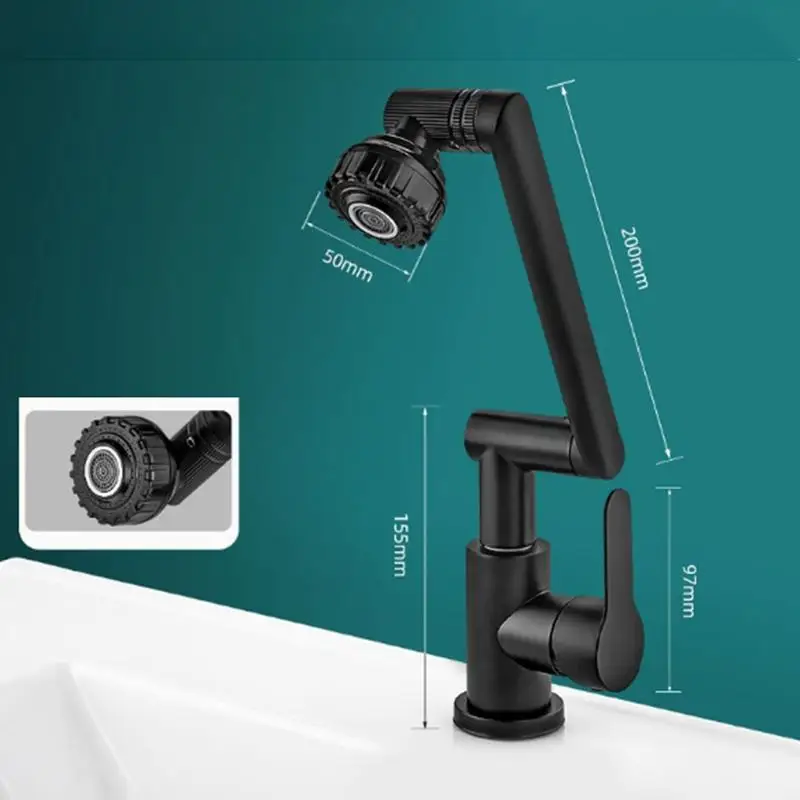 Kitchen Faucet 1080° Rotating Water Saving Splash Guard Multifunctional Tap for Household Dish Washing Use