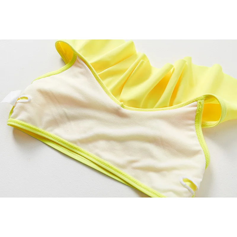 ملابس سباحة مقسمة للأطفال، ملابس سباحة كبيرة للأطفال والفتيات، حافة مكشكشة كبيرة، ملابس سباحة بيكيني للأطفال