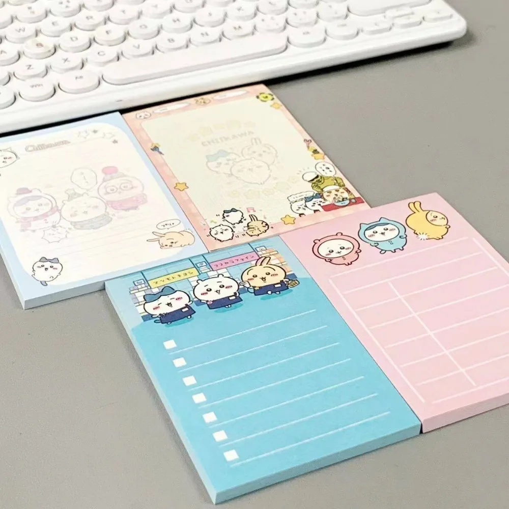 4PCS/set Chiikawa A7 Tearable Note Pad Non Adhesive Memo Book Portable Stationery Students Writing Small Notebook Study Office