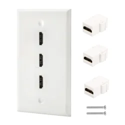 New White 1 2 3 4 6 Port HDMI Female to Female Wall Face Plate Panel Coupler Outlet Extender Socket