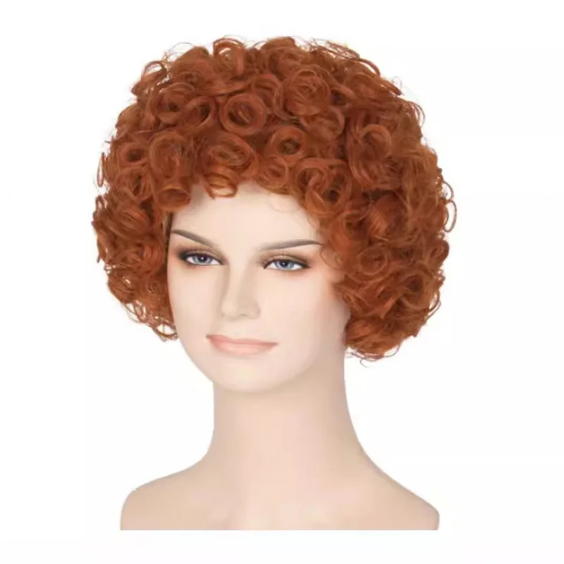 

New for women, short curly hair, African small curls, fluffy bob style, synthetic high-temperature fiber wig