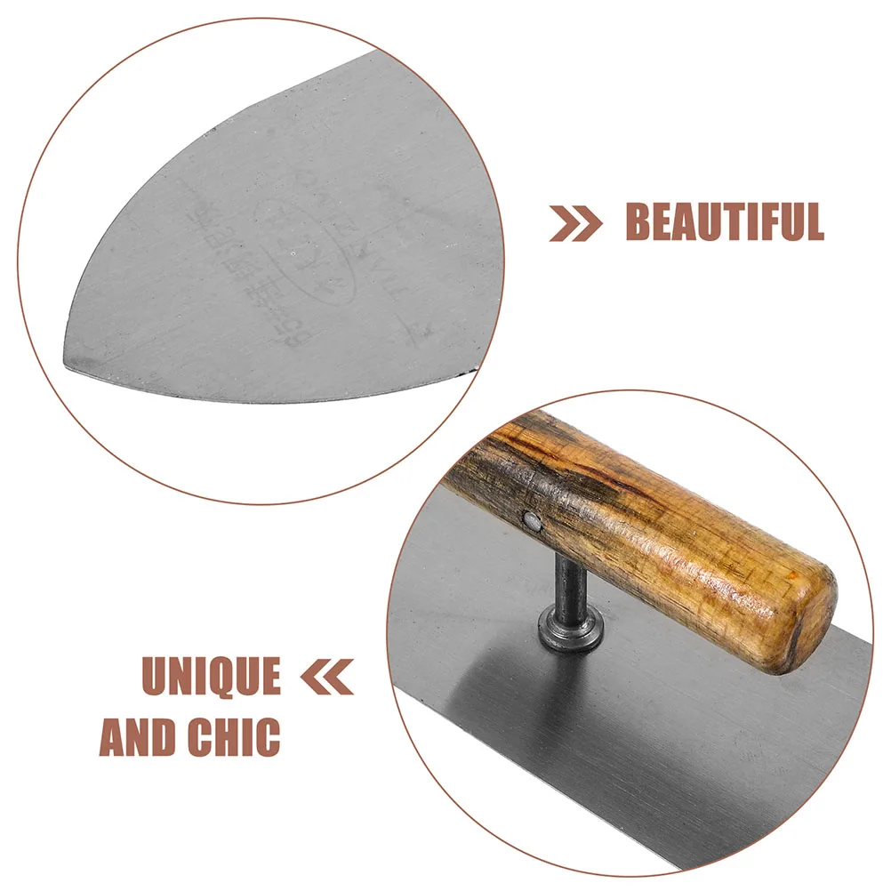 

Metal Drywall Smoothing Tool Steel Wooden Handle Plastering Trowel Portable Wallboard Tool Drywall Scraper Concrete Finishing