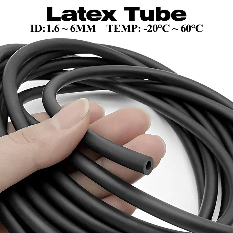 1-5M Natural Latex Rubber Tube High Elastic ID1.5-6mm OD3.2-13mm Slingshot Speargun Elastic Band Fitness Stretching Rubber Hose