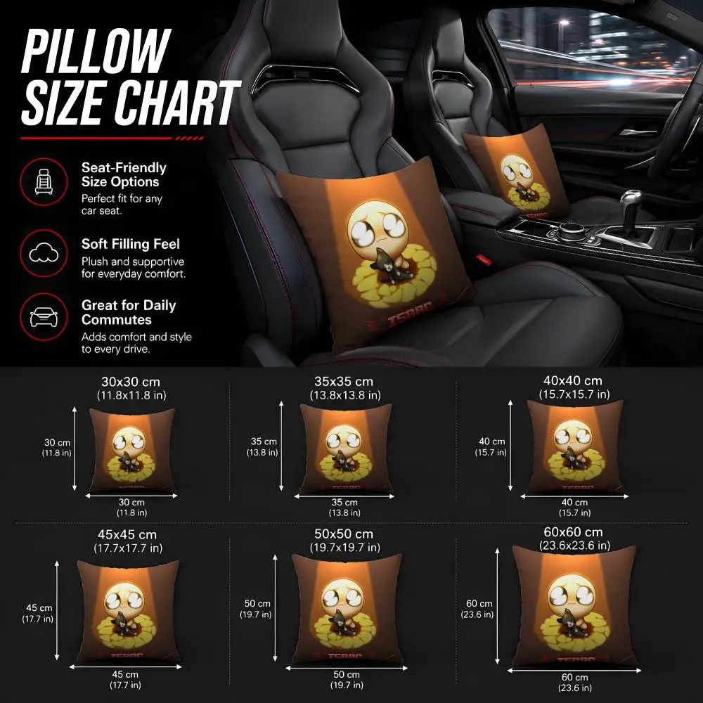 Binding Of Isaac Anime game  Soft Plush  Double Print and Invisible Zipper for Sofa Home Car Use Cushion Cover
