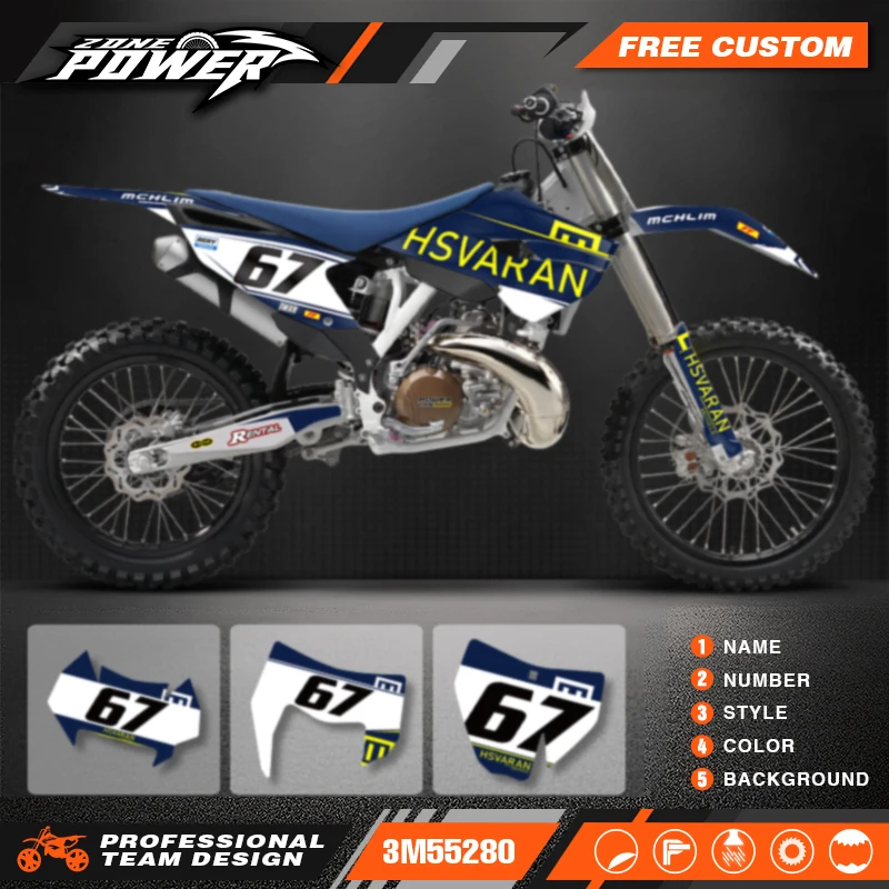 Powerzone Motorcycle Graphics background Decals Sticker Kits for Husqvarna TC FC 2014 2015 TE FE 2014 2015 2016 125-450cc 21