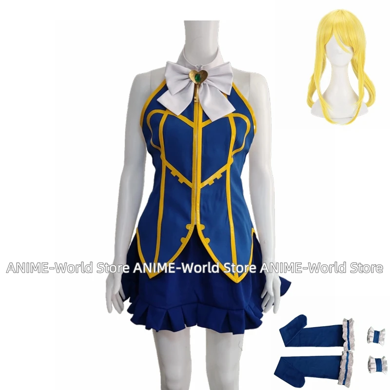 Cosplay Costume Lucy Heartfilia Backless Polyester Adult Women Halloween Carnival Show Party Dress