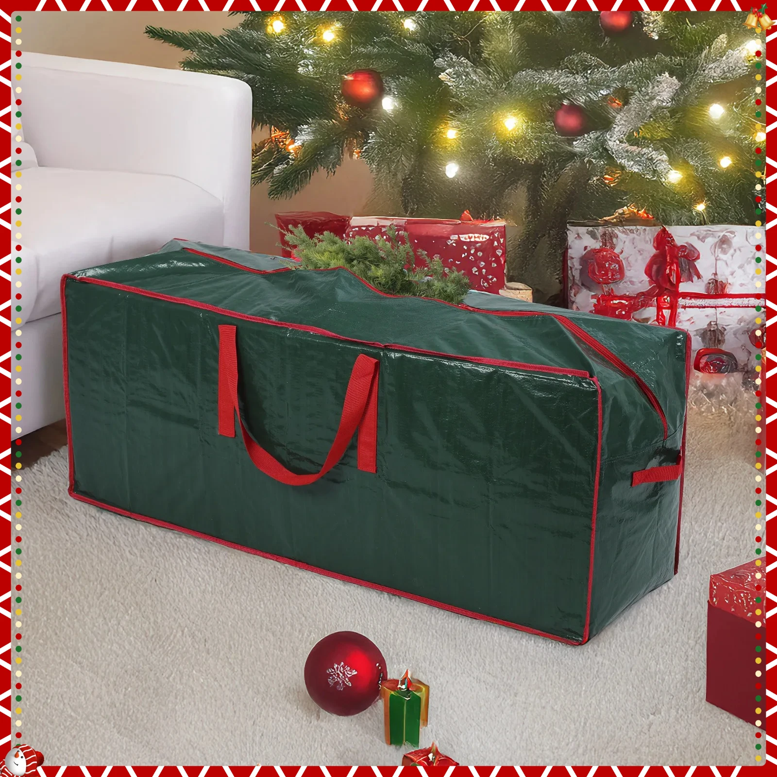 

Сумка для хранения рождественской елки, прямоугольная большая вместительная влагостойкая пылезащитная сумка для хранения, искусственная сумка для хранения рождественской елки