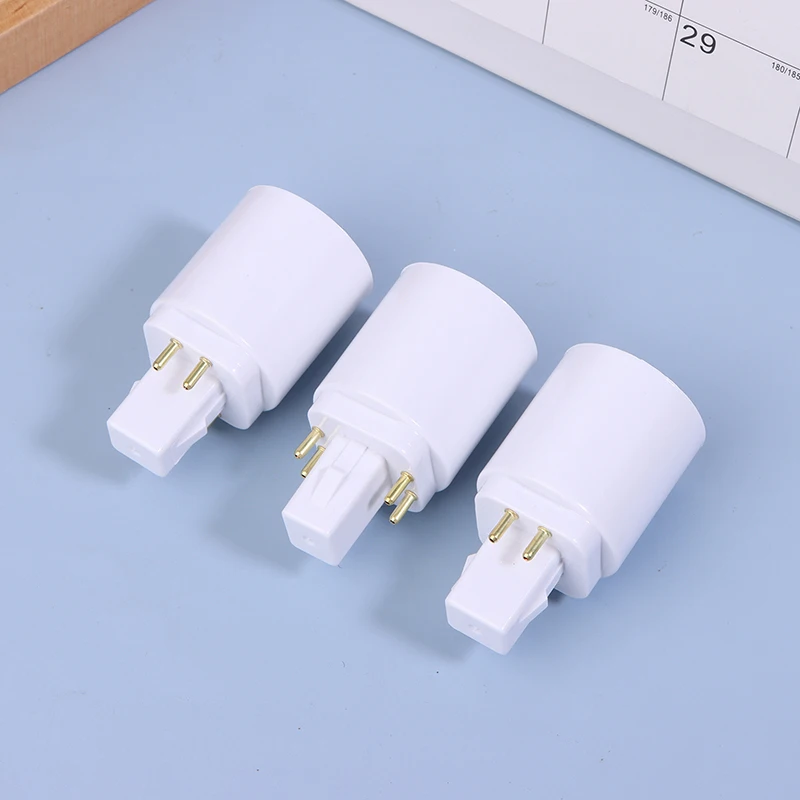 3PCS 4 Pin Conductive G24 To E26/E27 Socket Adapter G24Q Lamp Base Adapter G24Q To Medium Light Socket Converter