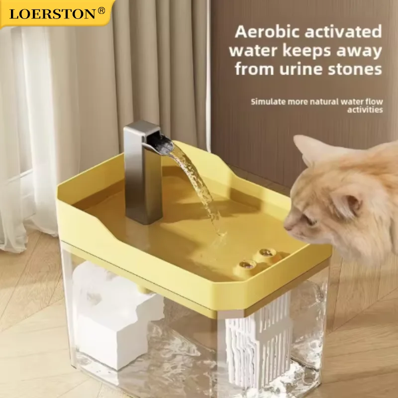 USB Cat Water Fountain with Auto Filter Transparent Anti-Dry Burning Recirculating Dispenser Includes Pump for Cats