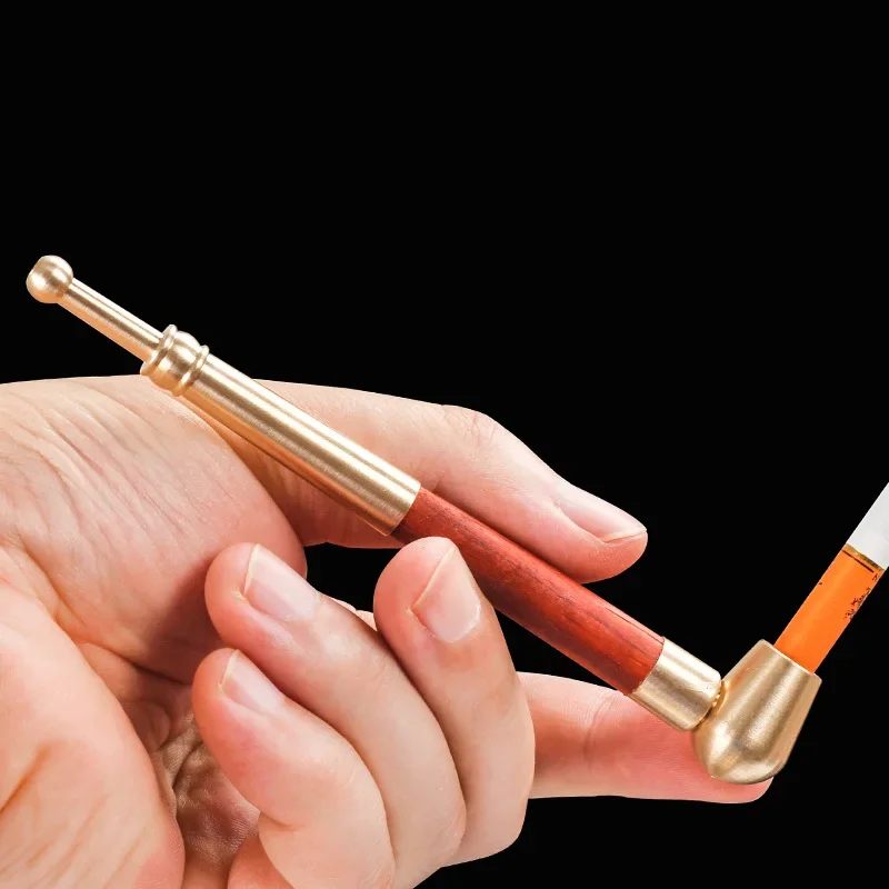 

Классическая табачная трубка, микрофильтр, металлический держатель для сигарет, портативные медные трубки для табачных сигар, ручная стильная курительная трубка