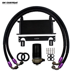 SK CUSTOM For Volkswagen Second GEN2 EA888 Engine Oil Cooler For Audi 1.8T 2.0T Oil Radiator Kit Golf MK5 MK6 Car Modification