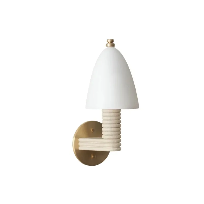 Modern rural style wooden wall lamp frosted natural wood grain lamp bedroom living room corridor