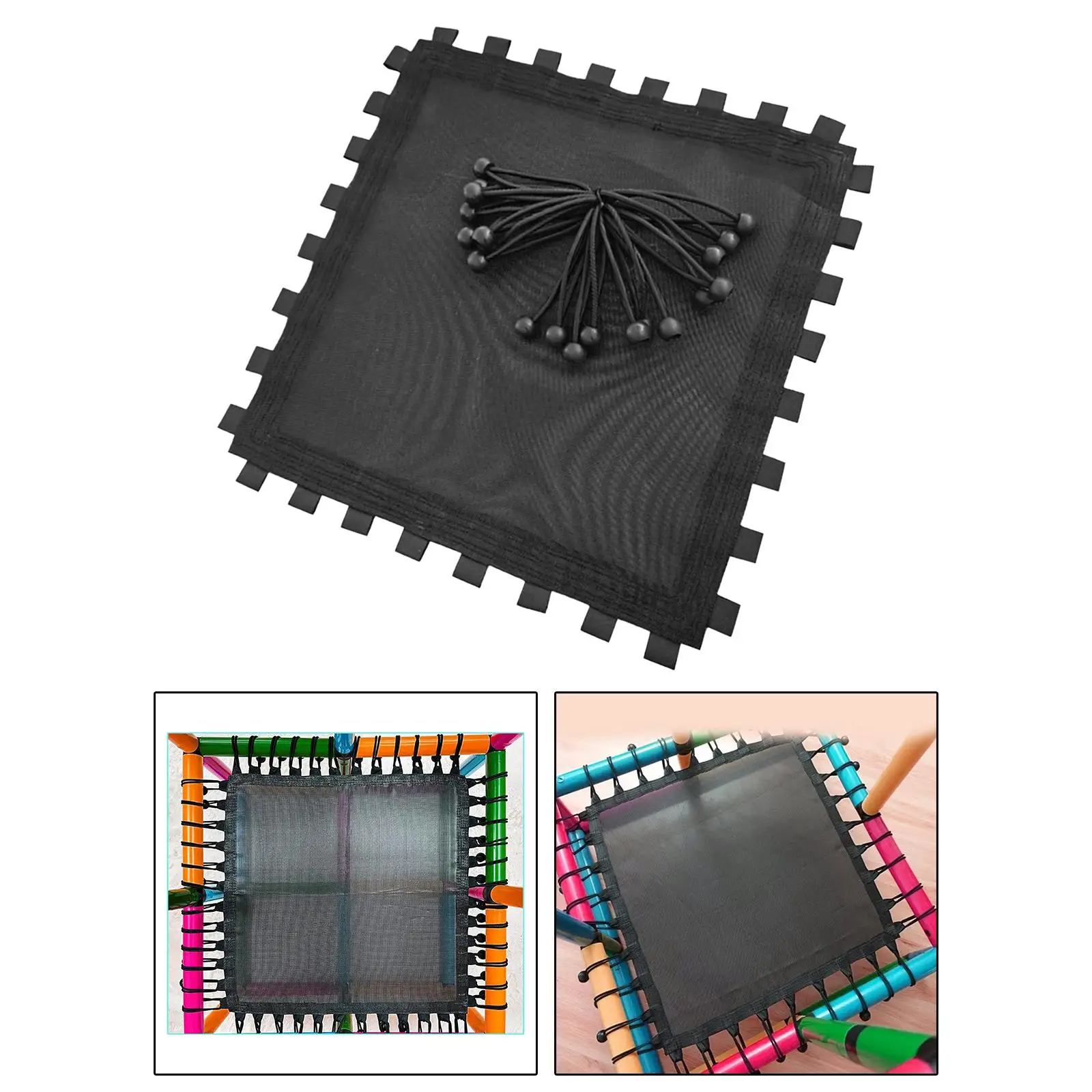 

Trampoline Pad with Elastic String Square Bungee Ropes Accessories Replacement Mat Jumping Pad for Game Exercise Adults Kids