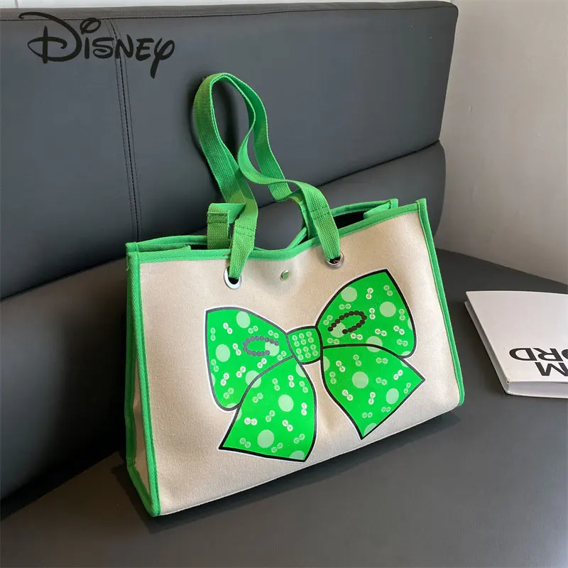 Disney Minnie New Handbag High Quality High Capacity Fashion Women's Bag Cartoon Leisure Shopping Environmental Protection Bag