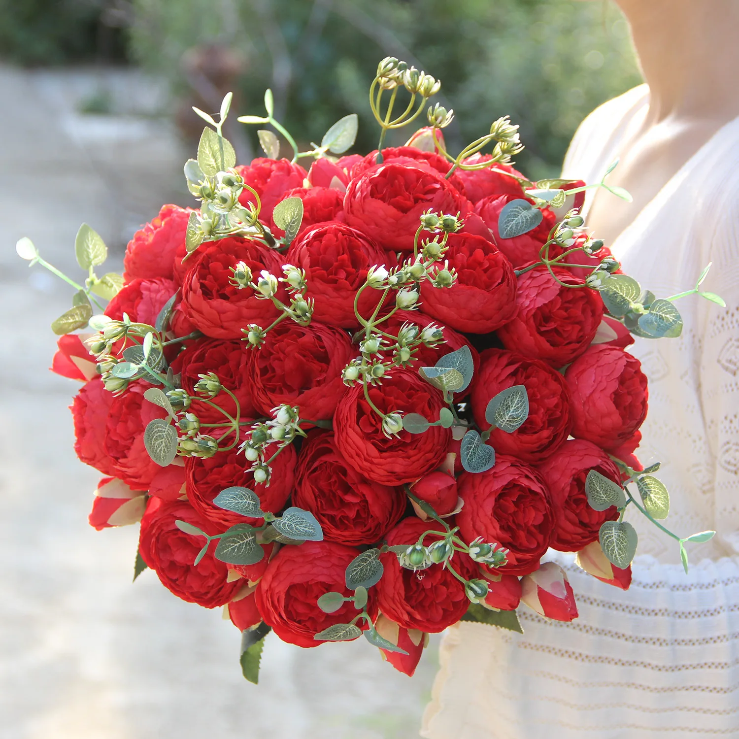 

4PCS Artificial Flowers Silk Persian Peony Outdoor Garden Festival Wedding Bridal Bouquets Home Vase Table DIY Gifts Box Decor