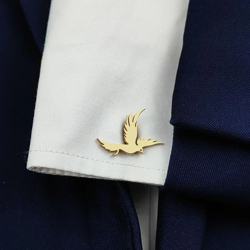 Cross border new flat cutting suit stainless steel bird accessories swallow brooch jewelry in stock
