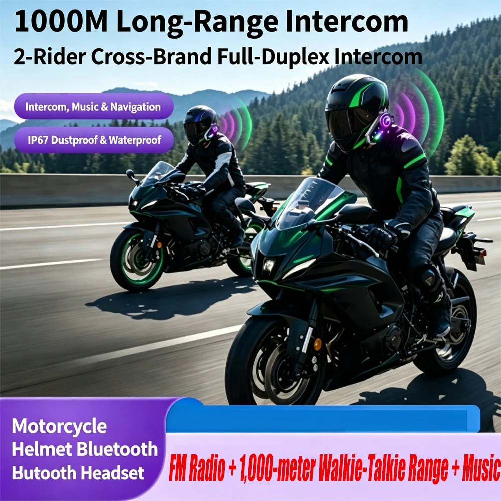 Motorcycle Helmet Headset X3pro Walkie-Talkie Mixing Blue-tooth Waterproof Noise-Canceling Motorcycle Helmet Headset