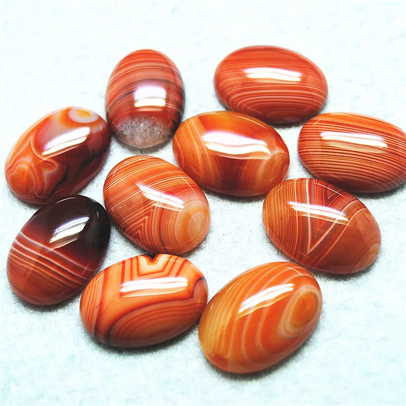 10PCS Nature Carnelian Stone Cabochons 18X25MM OVAL SHAPE DIY Jewelry Accessories Fashion Parts No Hole Free Shippings