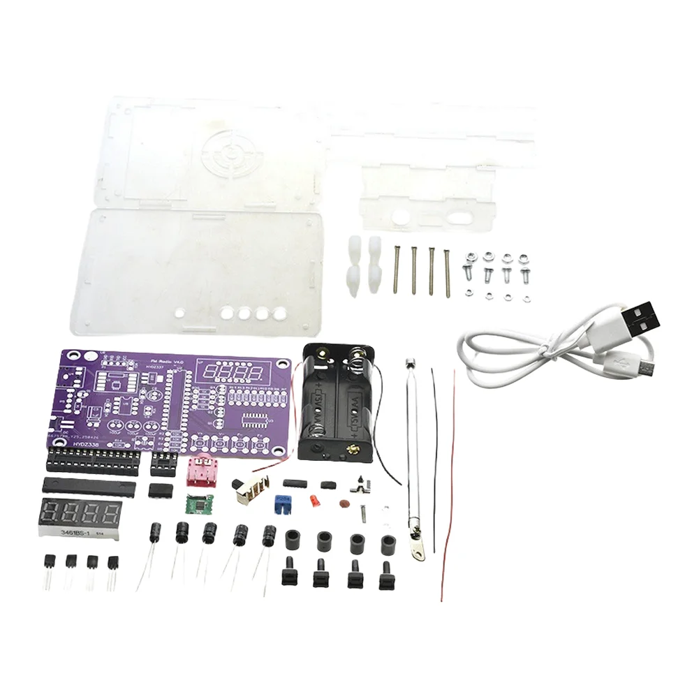 STC15W Based DIY FM Radio Kit with RDA5807S 87-108MHz Module Digital Display Soft Mute Bass Enhancement Power Saving Mode