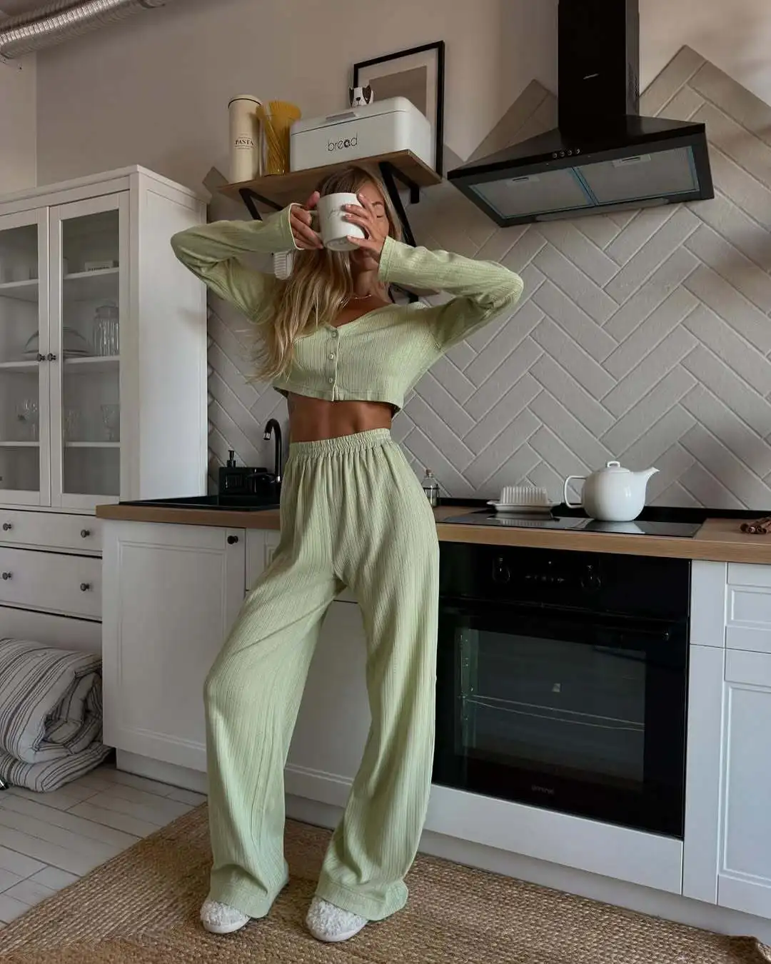 Comfortable Sexy Knitted Pajama Set Women Solid Color V Neck Button Crop Top With Soft Short Set 2025 Fashion Loungewear Clothes