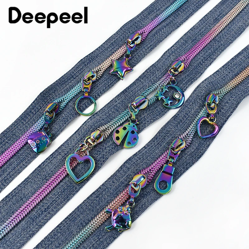 1/2/3/5M deepeel 5# Nylon Cipzár Colorado zippers Sliders Zsák kabát Öltözés zips Magnószalag tekercs reapirt készlet DIY Összevarrás kiegészítők