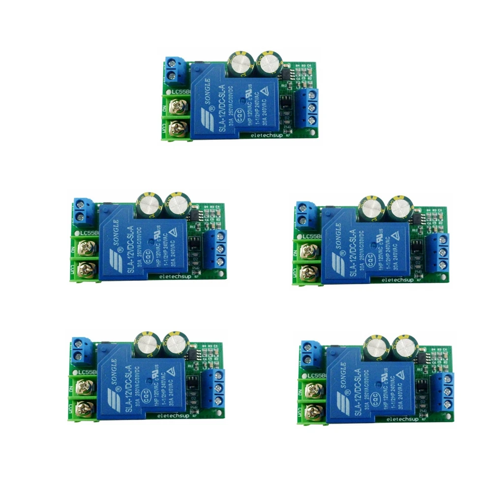 5PCS 30A High Power 12V Water Level Automatic Controller Liquid Sensor Switch Solenoid valve Motor Pump automatic control Relay