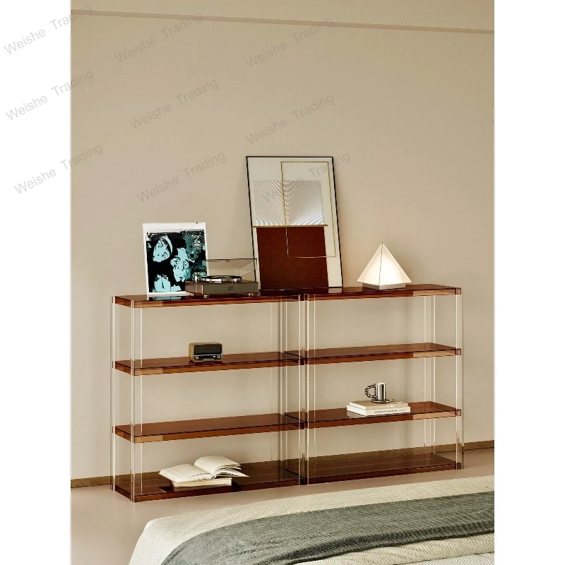 Acrylic Shelf Bookshelf Living Room Sofa Back Floor Shelf Bedroom Multi-layer Storage Rack Porch Display Cabinet