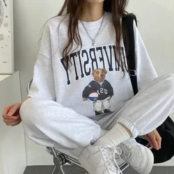 Summer Fashion Casual Sportswear Two Piece Pants Sets Female Large Size Cartoon Long Sleeve Tracksuits Shorts Women Suits 2024